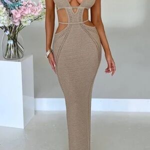 🤍✨ SOLD OUT ✨🤍 Babyboo Arabella Maxi Dress – Beige – XS – NWT 💃🏼🔥